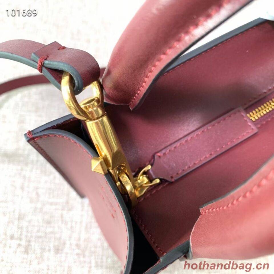 VALENTINO Origianl leather tote V2022 oxblood red