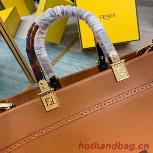 FENDI SUNSHINE MEDIUM brown leather shopper 8BH386A