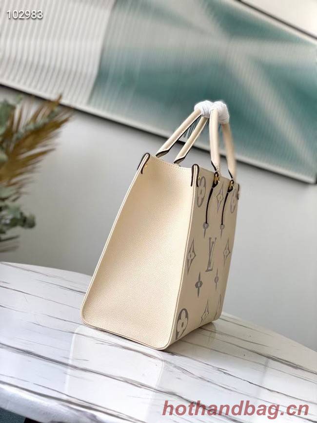 Louis Vuitton Original Onthego medium tote bag  cream M45495 Gray Logo