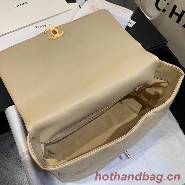 chanel 19 large flap bag AS1162 Light apricot