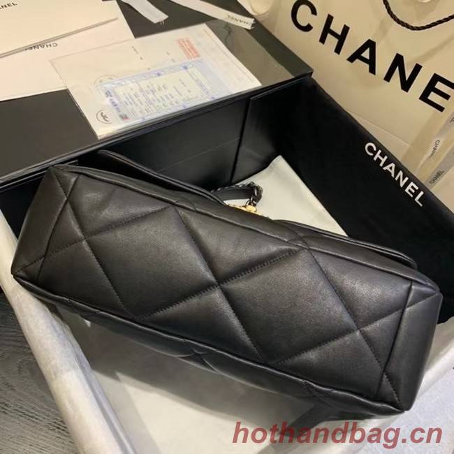 chanel 19 large flap bag AS1162 black