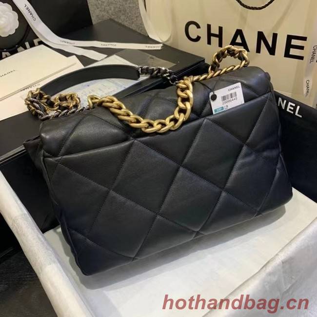 chanel 19 large flap bag AS1162 black