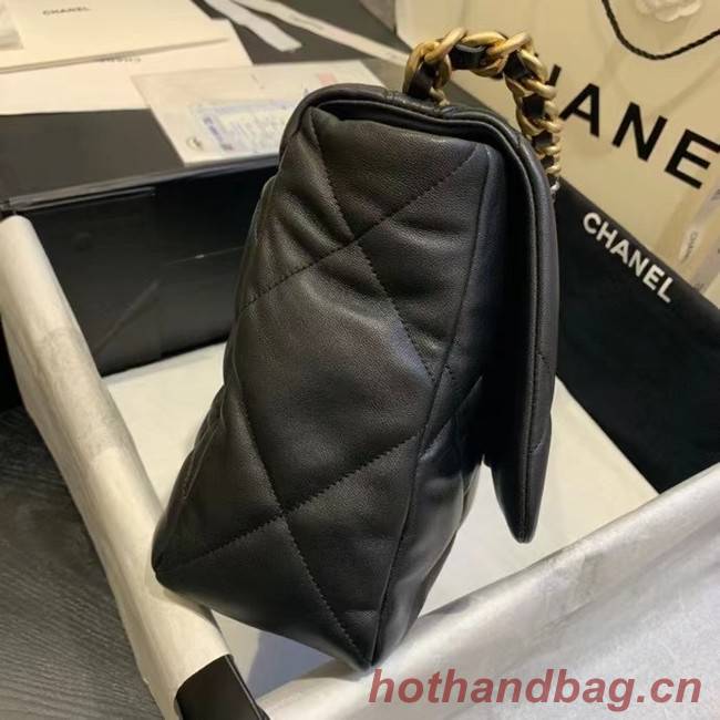 chanel 19 large flap bag AS1162 black