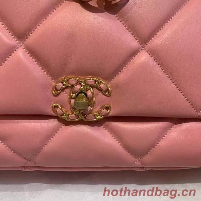 chanel 19 large flap bag AS1162 pink