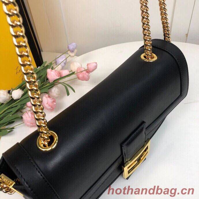 FENDI BAGUETTE CHAIN Black nappa leather bag 8BR783A