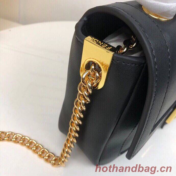 FENDI BAGUETTE CHAIN Black nappa leather bag 8BR783A