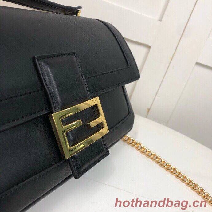 FENDI BAGUETTE CHAIN Black nappa leather bag 8BR783A