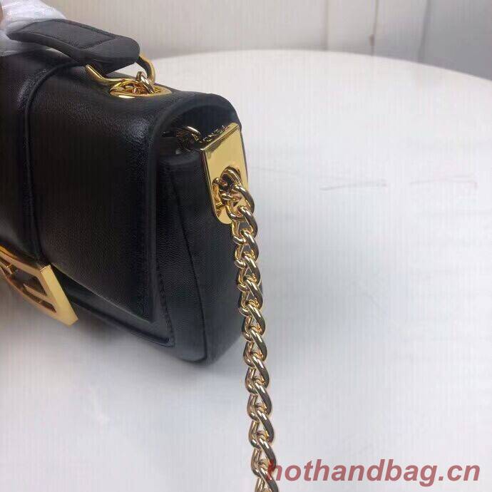 FENDI MINI BAGUETTE CHAIN Black nappa leather bag 8BS045A