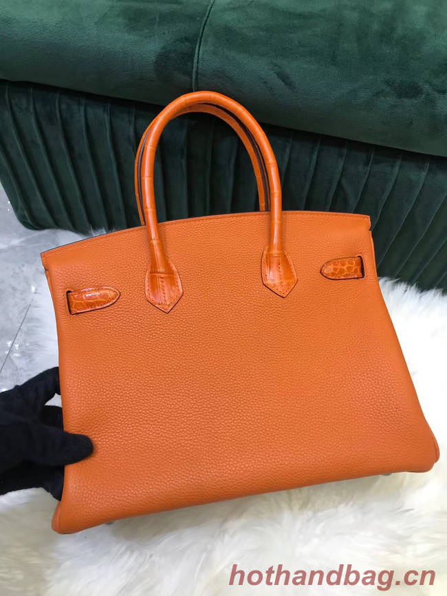 Hermes Birkin Bag Original Leather crocodile togo HBK2530 orange