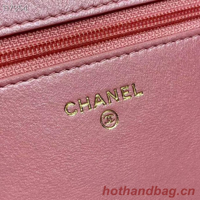 Chanel mini wallet on chain Gold-Tone Metal A84277 pink