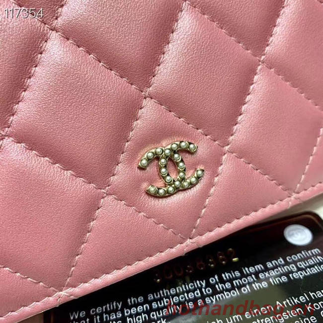 Chanel mini wallet on chain Gold-Tone Metal A84277 pink