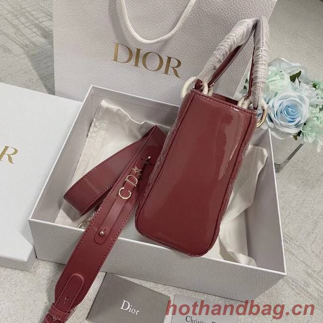 SMALL LADY DIOR BAG Rose Des Vents Patent Calfskin M0531