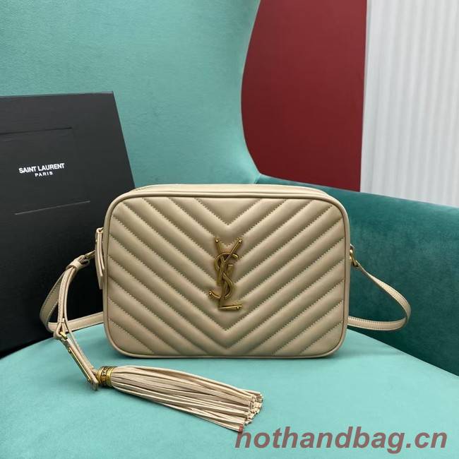 Yves Saint Laurent LOU CAMERA BAG IN QUILTED LEATHER 612544 IVORY NATURAL