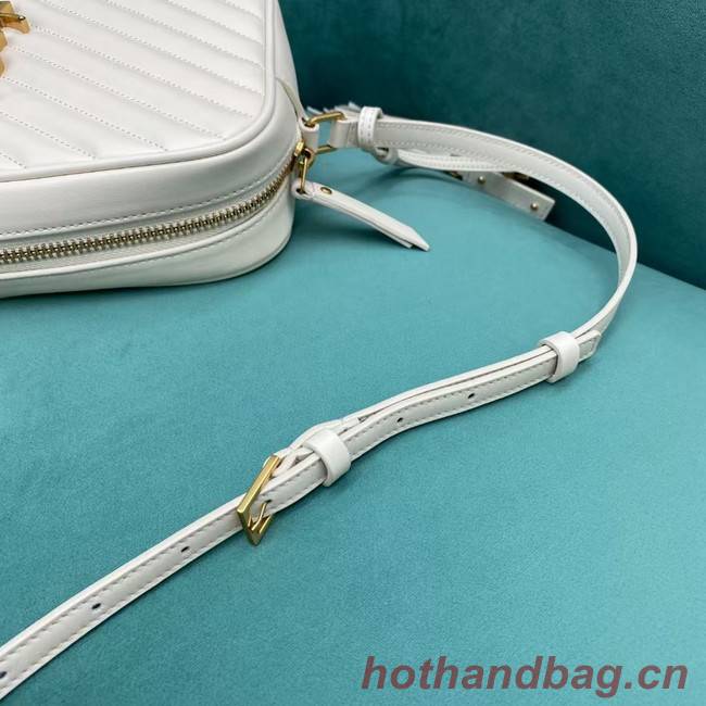 Yves Saint Laurent LOU CAMERA BAG IN QUILTED LEATHER 612544 white