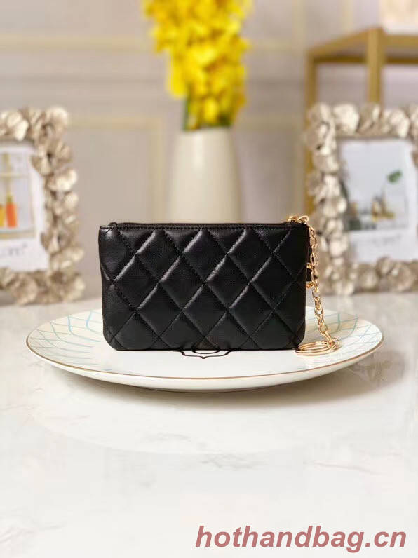 Chanel zipped wallet Goatskin AP31504-4 Black