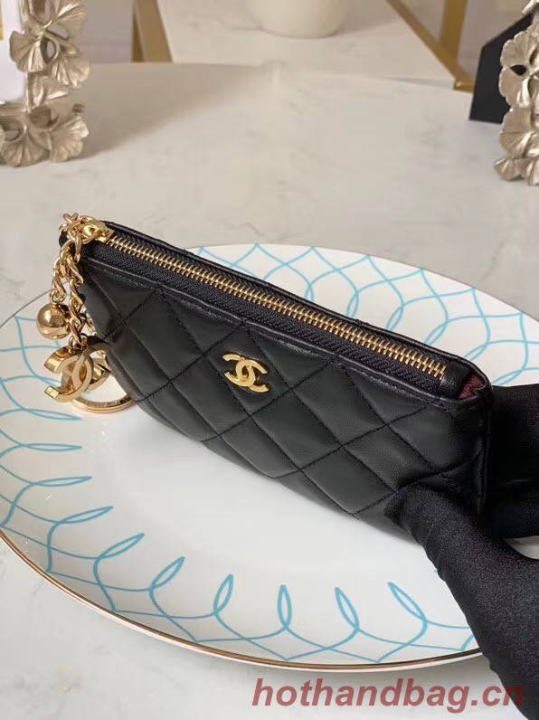 Chanel zipped wallet Goatskin AP31504-4 Black