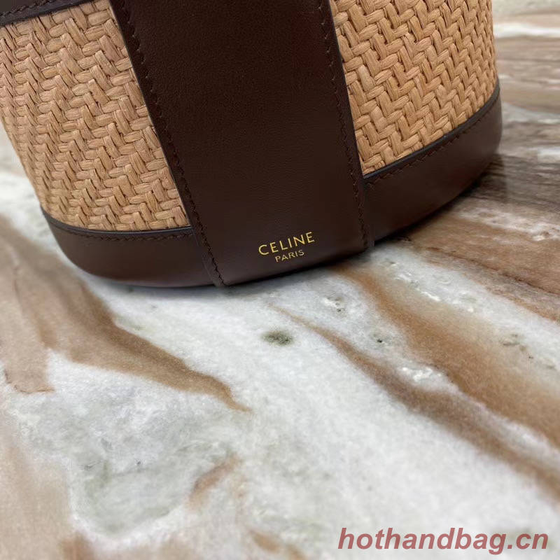 CELINE MEDIUM TAMBOUR BAG IN TRIOMPHE CANVAS 195192 brown 