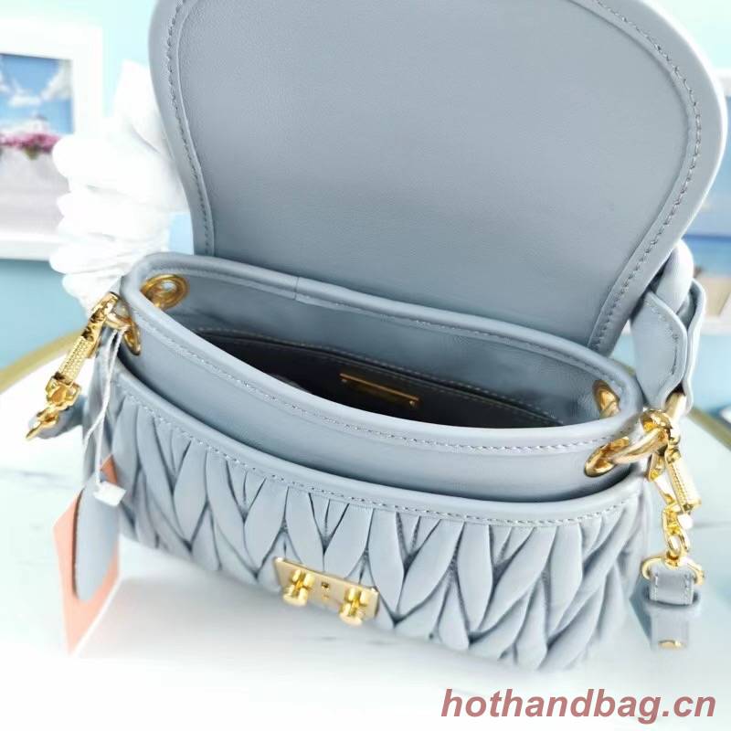 miu miu Matelasse Nappa Leather Top-handle Bag 6998 light blue