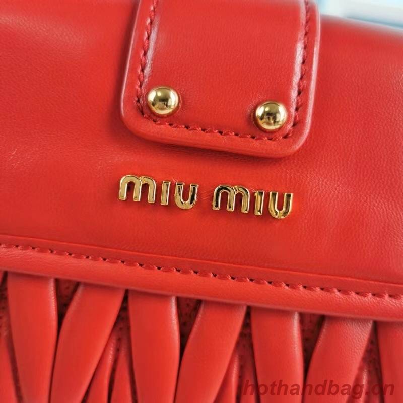 miu miu Matelasse Nappa Leather Top-handle Bag 6998 red