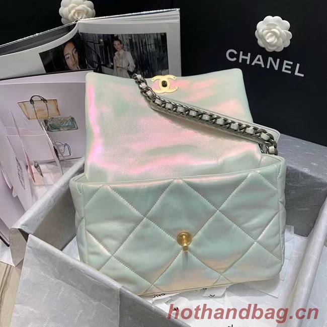 chanel 19 large flap bag AS1161 White