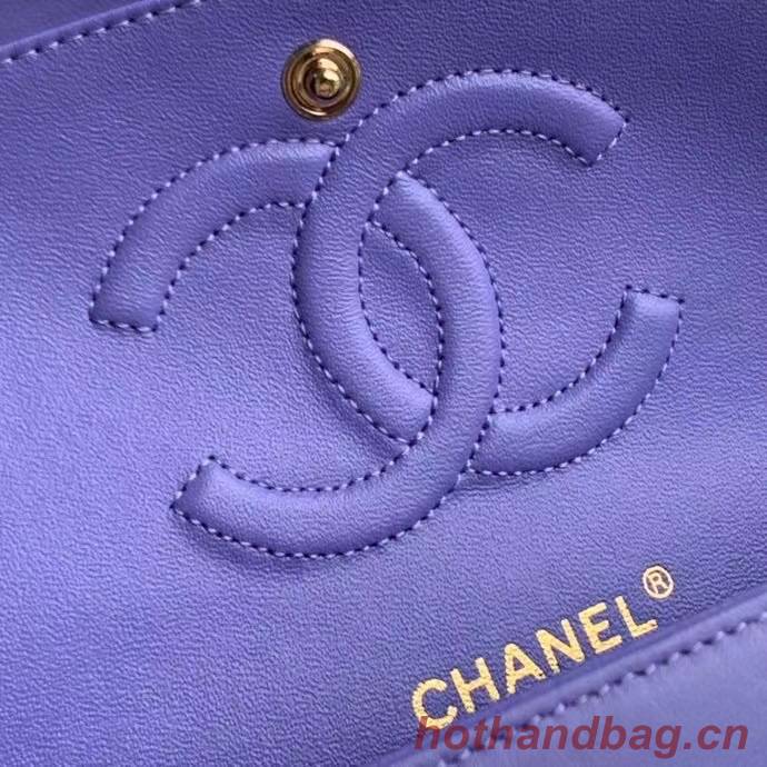 chanel classic handbag Lambskin & gold Metal A01112 Purple