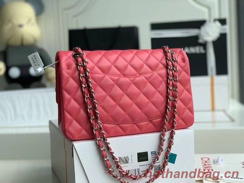 chanel classic handbag Lambskin & silver Metal A01112 pink