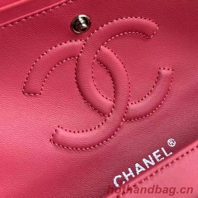 chanel classic handbag Lambskin & silver Metal A01112 pink