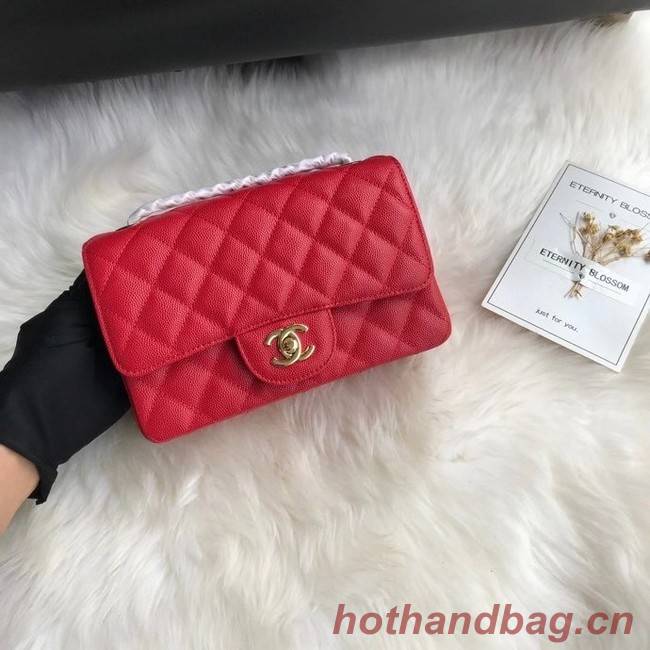 Chanel mini flap bag Grained Calfskin A1116 RED