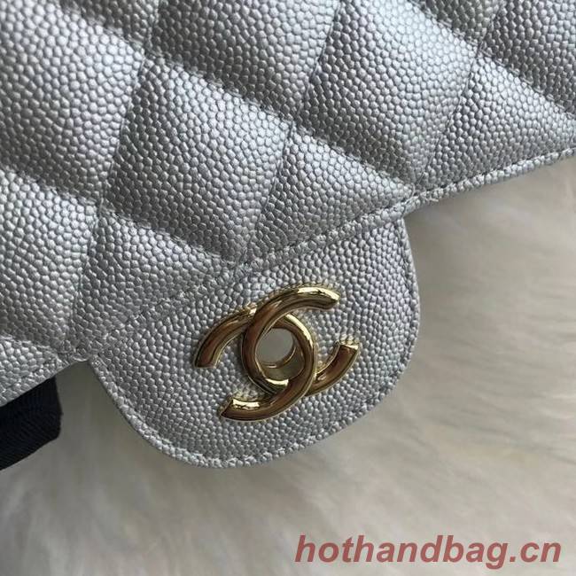 Chanel mini flap bag Grained Calfskin A1116 silver