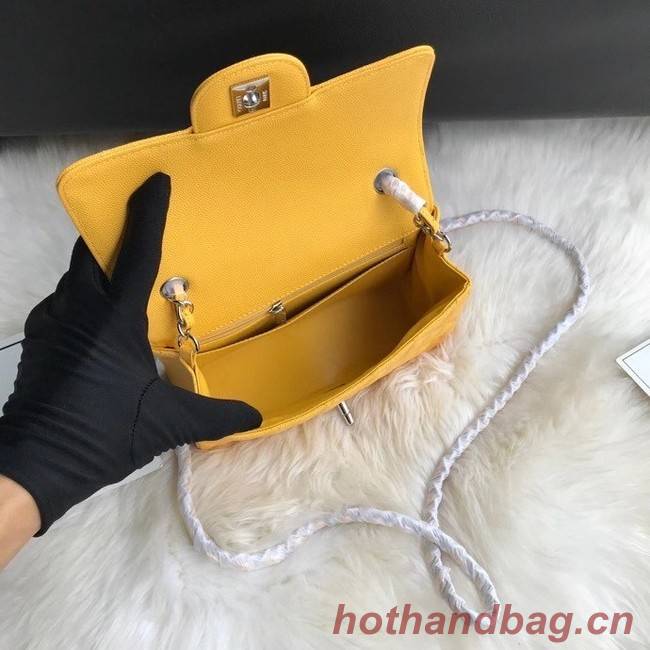 Chanel mini flap bag Grained Calfskin A1116 yellow