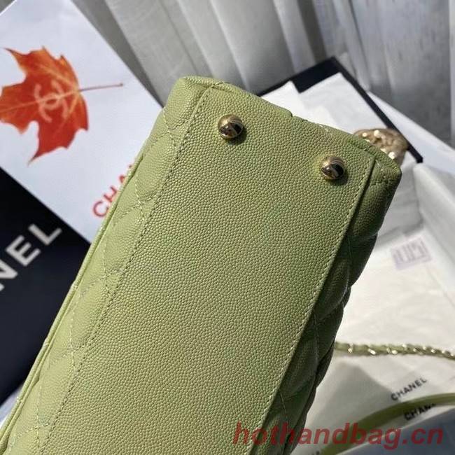 Chanel coco flap bag with top handle A92991 Avocado Green