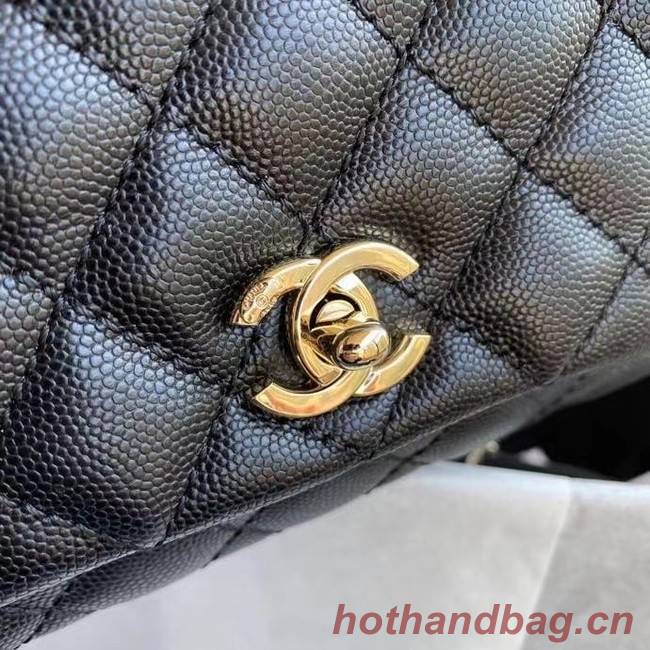 Chanel coco mini flap bag with top handle AS2215 black