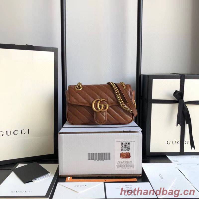 Gucci GG Marmont small shoulder bag 446744 Brown