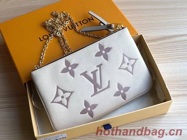 Louis vuitton DOUBLE ZIP POCHETTE M80084 Cream