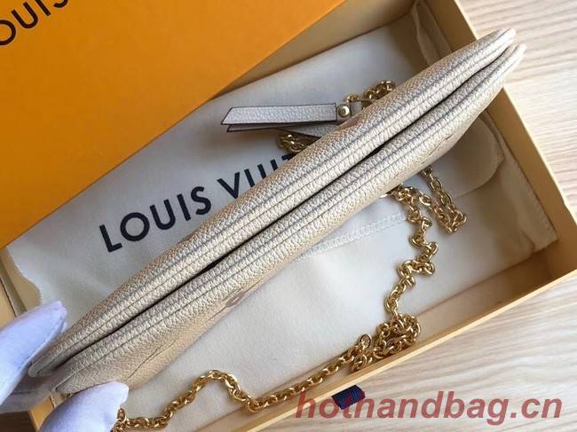 Louis vuitton DOUBLE ZIP POCHETTE M80084 Cream