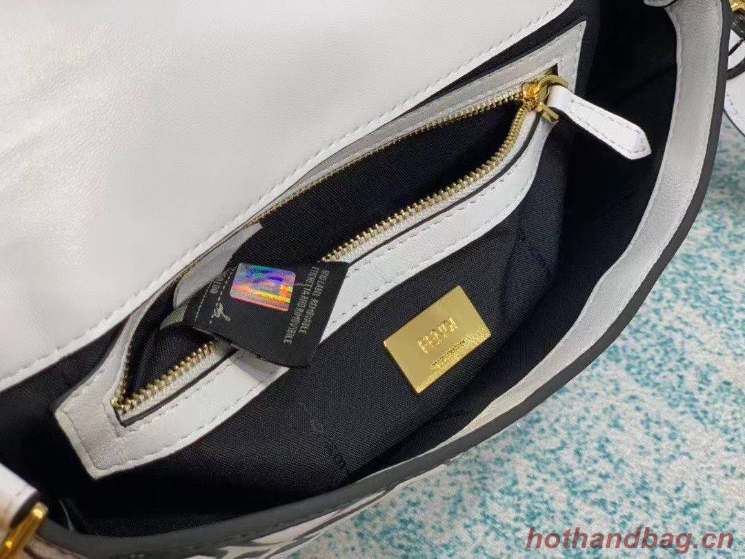 Fendi BAGUETTE Original Leather Bag F2468 White