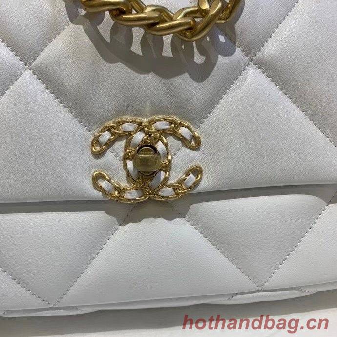 Chanel 19 flap bag AS1160 White