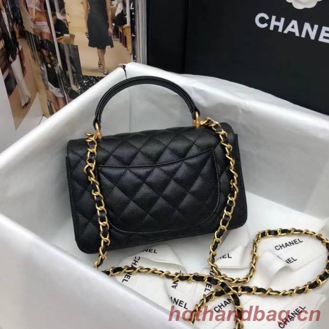 CHANEL mini flap bag with top handle AS2431 black