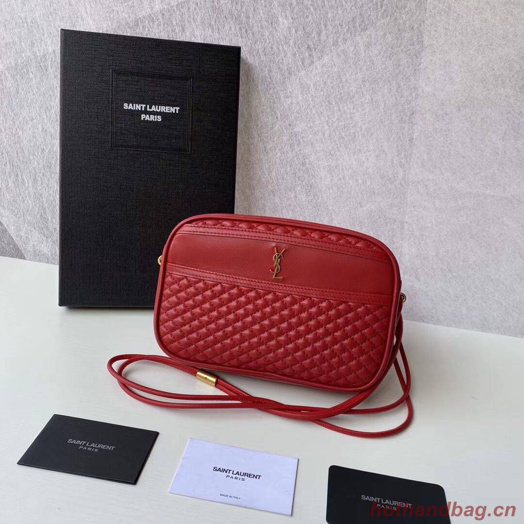 SAINT LAURENT VICTOIRE CAMERA BAG IN QUILTED LAMBSKIN 6489901 red