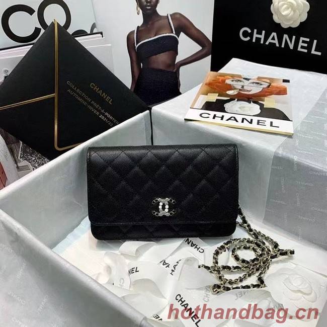 Chanel mini flap bag Grained Calfskin A81066 black