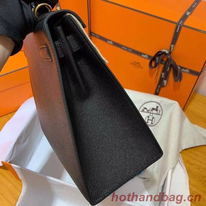 Hermes Kelly 28cm Shoulder Bags Epsom Leather KL28 Black