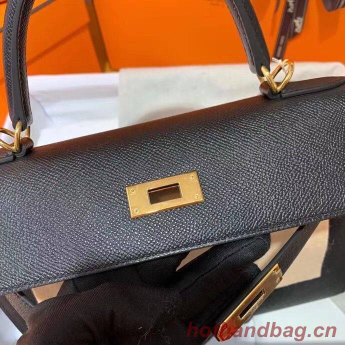 Hermes Kelly 28cm Shoulder Bags Epsom Leather KL28 Black