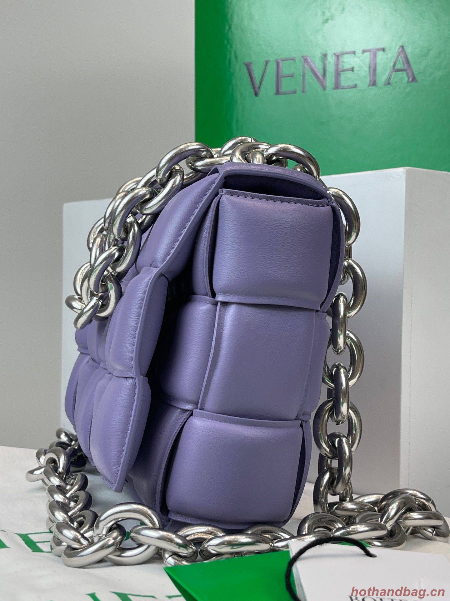 Bottega Veneta THE CHAIN CASSETTE Expedited Delivery 631421 purple & Hardware Silver finish