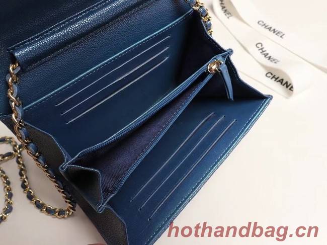 Chanel mini flap bag Grained Calfskin A84512 blue