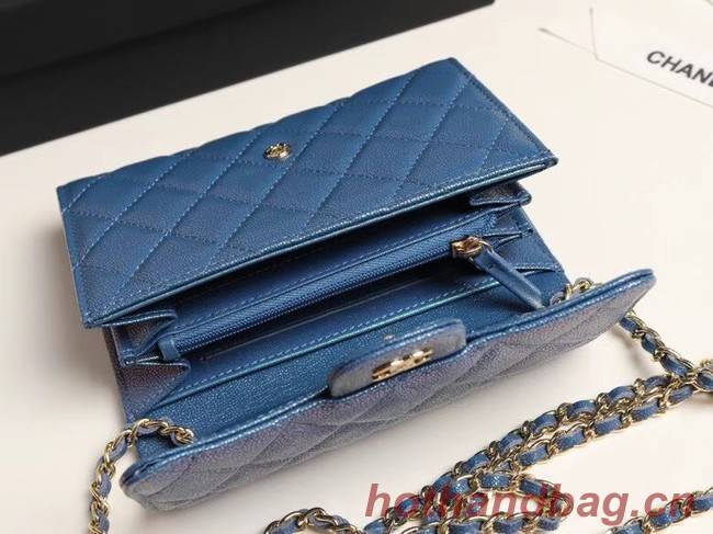 Chanel mini flap bag Grained Calfskin A84512 blue