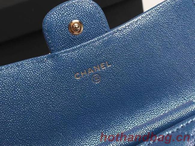 Chanel mini flap bag Grained Calfskin A84512 blue