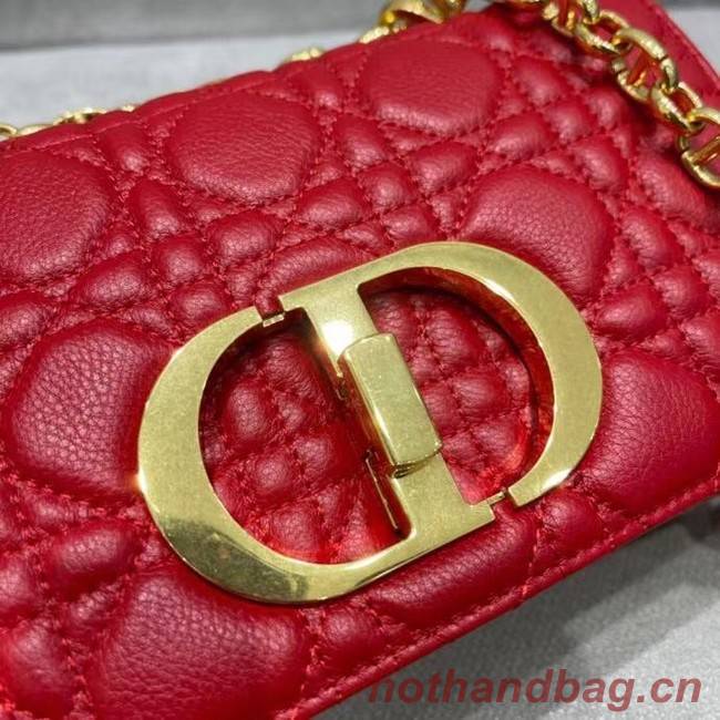 Dior SMALL DIOR CARO BAG red Soft Cannage Calfskin M9241