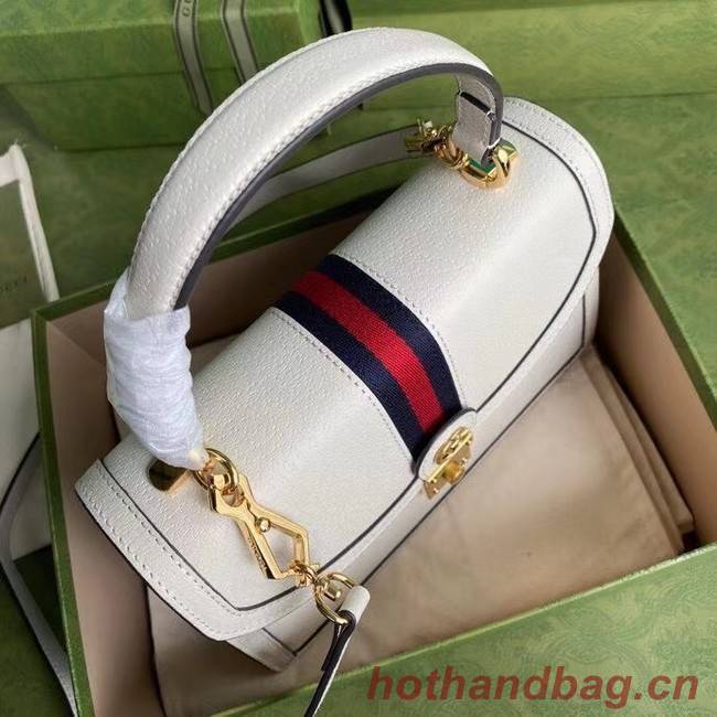 Gucci Ophidia small top handle bag with Web 651055 white