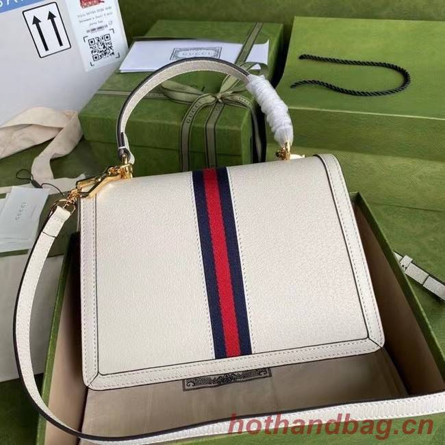 Gucci Ophidia small top handle bag with Web 651055 white