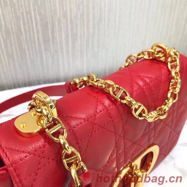 Dior SMALL DIOR CARO BAG Soft Cannage Calfskin M9241 red